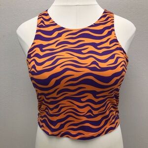 ZooZatz Orange and Purple Zebra Print Tank Top - size XL